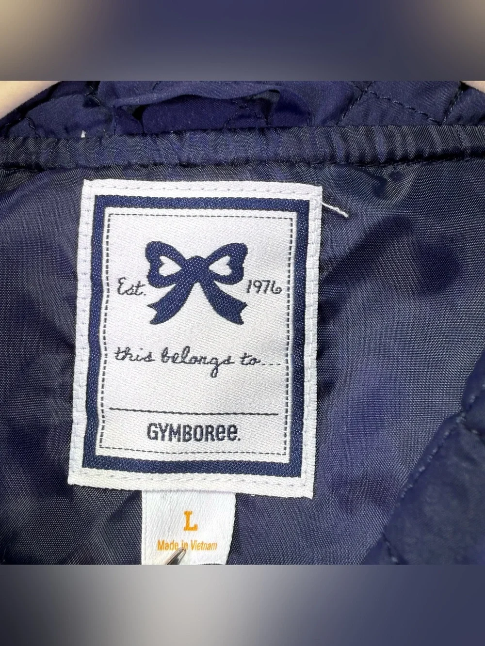 Gymboree Girls' Quilted Navy Vest with Button Front EUC Size Large